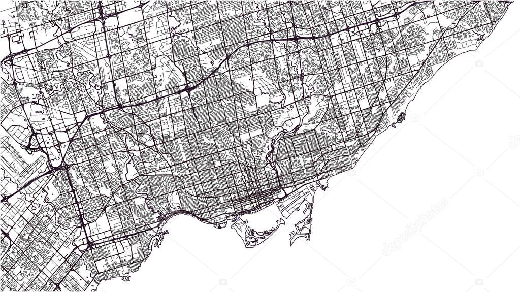 map of the city of Toronto, Canada