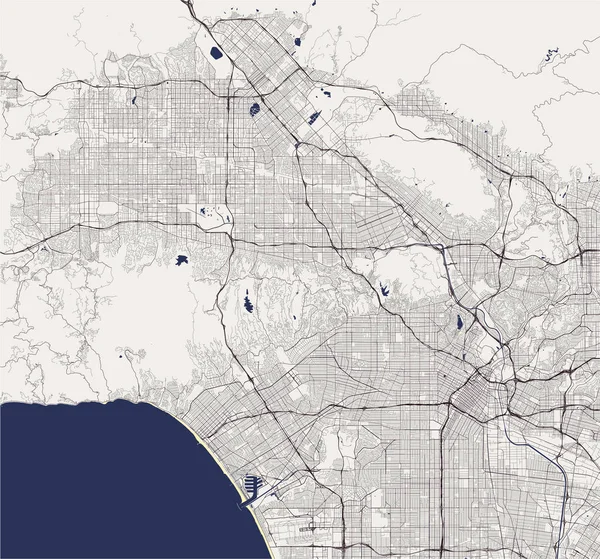 Карта города Лос-Анджелес, США — стоковое фото