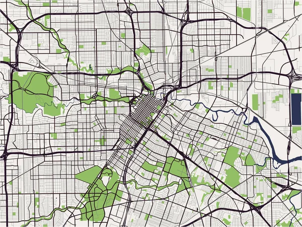 미국 미국 텍사스 주 휴스턴 시의 지도 — 스톡 벡터