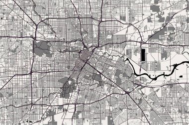 map of the city of Houston, U.S. state of Texas, USA clipart