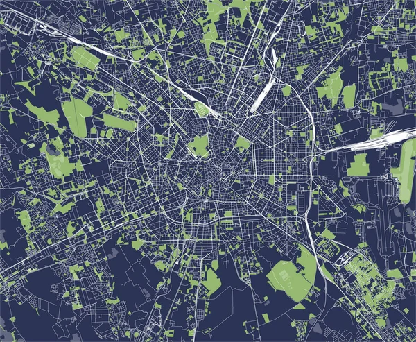 밀라노, 롬바르디아, 이탈리아의 수도의 도시 지도 — 스톡 벡터