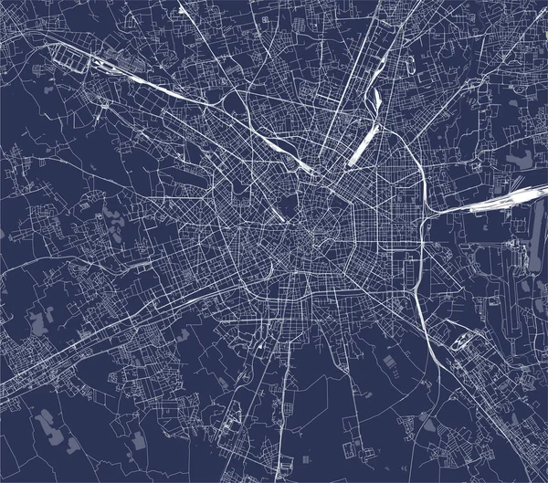 Karta över Milano, huvudstad i Lombardiet, Italien — Stock vektor