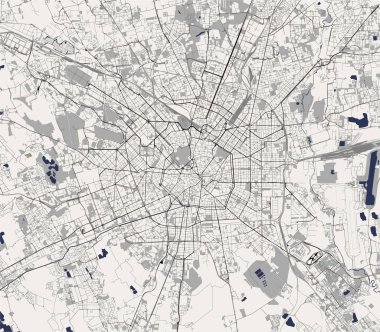 Lombardy, İtalya'nın başkenti Milano şehir haritası