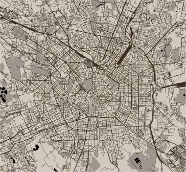 Lombardy, İtalya'nın başkenti Milano şehir haritası