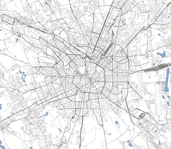 Mapa da cidade de Milão, capital da Lombardia, Itália — Vetor de Stock