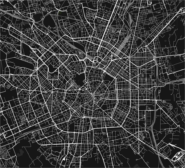 Lombardy, İtalya'nın başkenti Milano şehir haritası — Stok Vektör