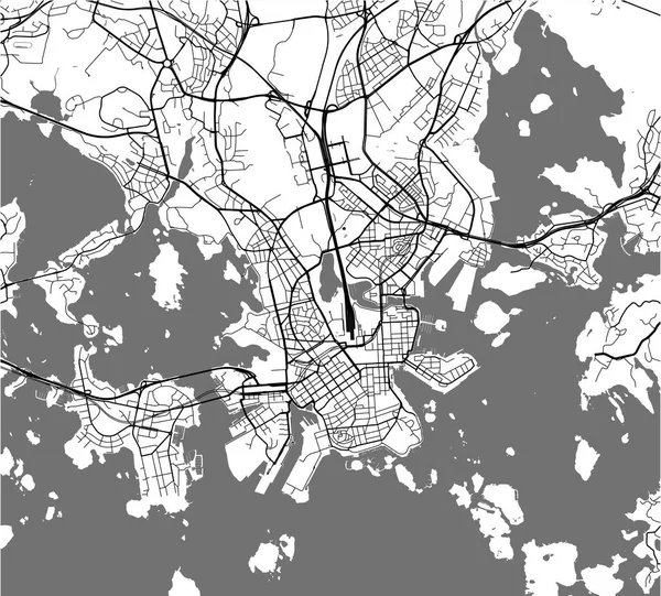 Karta över staden Helsingfors, Finland — Stock vektor