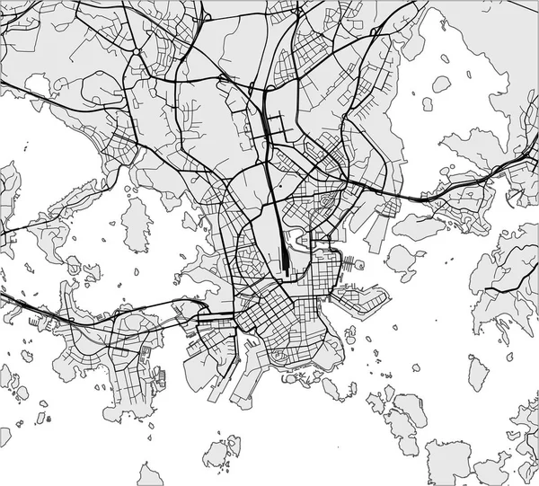 Karta över staden Helsingfors, Finland — Stock vektor