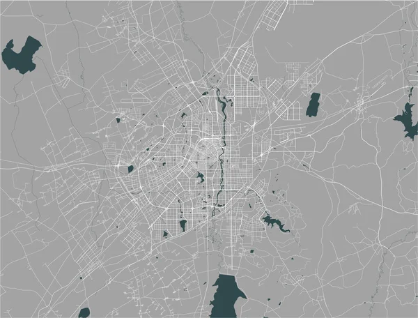 Mapa de la ciudad de Changchun, China — Vector de stock