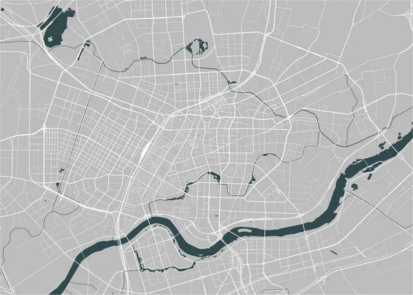 Mapa da cidade de Shenyang, China — Vetor de Stock