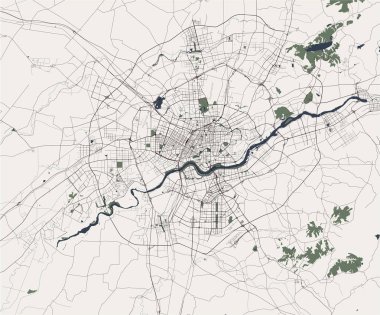 map of the city of Shenyang, China clipart