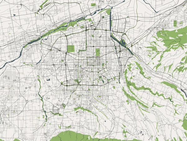 Карта города Сиань, Китай — стоковый вектор