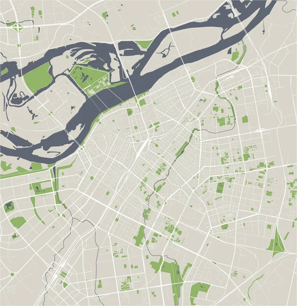 Mapa de la ciudad de Harbin, China — Vector de stock
