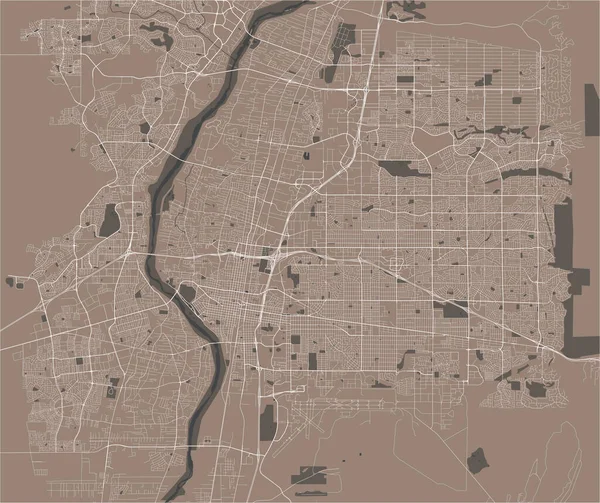 Mapa de la ciudad de Albuquerque, Estados Unidos — Vector de stock