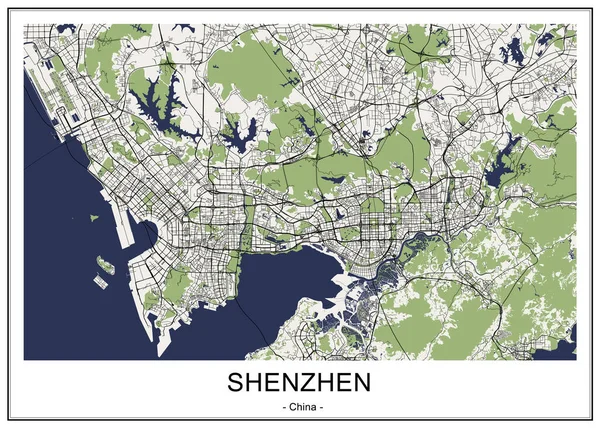 Çin 'in Shenzhen şehrinin haritası