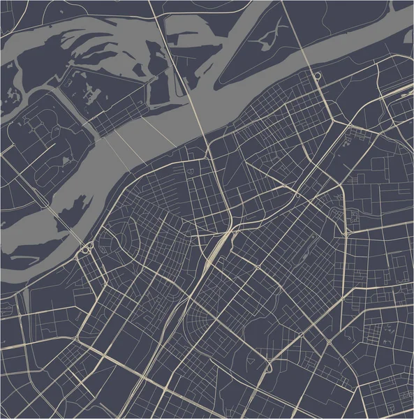 中国のハルビン市の地図 — ストックベクタ