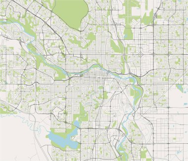 Kanada 'nın Calgary şehrinin haritası