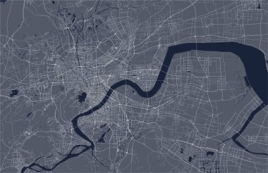 Çin 'in Hangzhou şehrinin haritası.