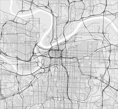 Kansas şehrinin haritası, Usa