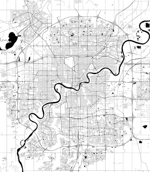 Mapa de la ciudad de Edmonton, Canadá — Archivo Imágenes Vectoriales
