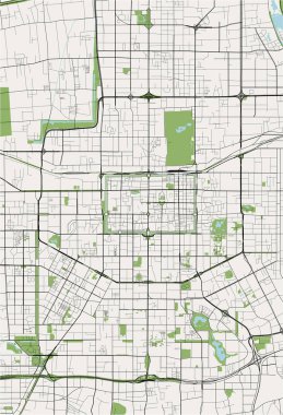 Çin 'in Xian şehrinin haritası