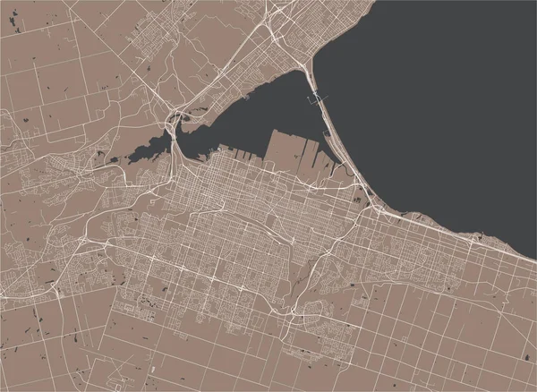 Mapa da cidade de Hamilton, Canadá — Vetor de Stock