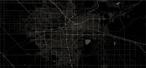 बेकर्सफील्ड शहर का नक्शा, संयुक्त राज्य अमेरिका — स्टॉक वेक्टर