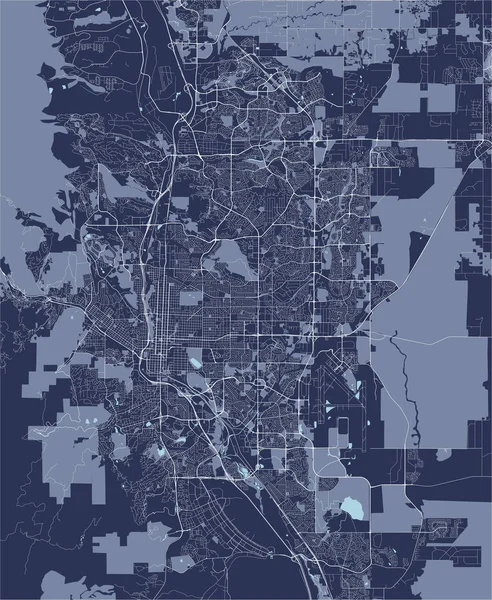 Mapa de la ciudad de Colorado Springs, Estados Unidos — Vector de stock