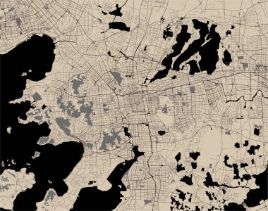 Çin 'in Suzhou şehrinin haritası.