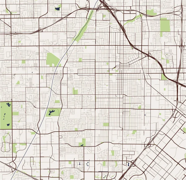 Mapa de la ciudad de Santa Ana, California, USA — Vector de stock