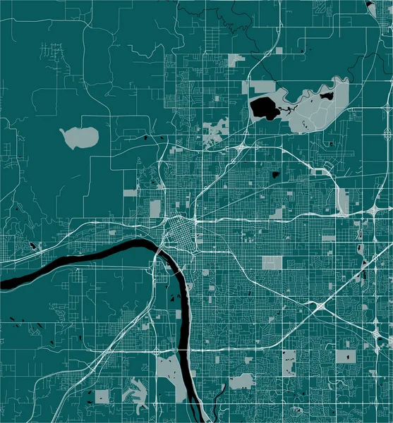 Χάρτης της πόλης Tulsa, Oklahoma, Usa — Διανυσματικό Αρχείο