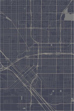 Fresno şehrinin haritası, Usa