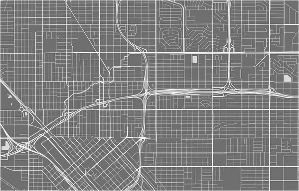 アメリカフレズノ市地図 — ストックベクタ