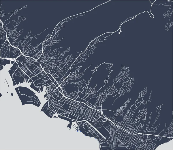 Mapa de la ciudad de Honolulu, Hawaii, Estados Unidos — Vector de stock