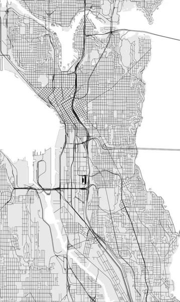 Kaart van de stad Seattle, Washington, USA — Stockvector