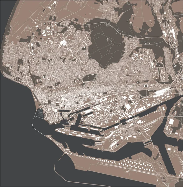 Карта города Гавр, Seine-Maritime, Нормандия, Франция — стоковый вектор