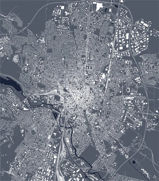 Карта города Дижон, Кот-дор, Бургонь-Франш-Конт, Франция — стоковый вектор