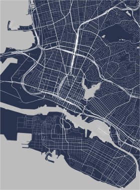 Oakland, Kaliforniya haritası, Usa