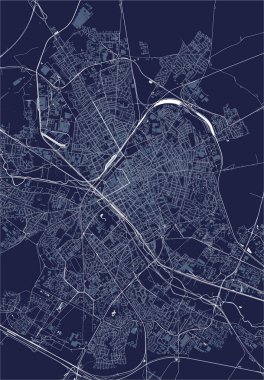 Reims şehrinin haritası, Marne, Grand Est, Fransa