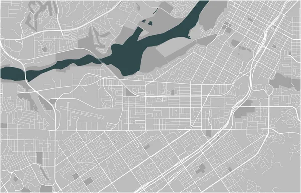 Karte der Stadt am Fluss, Kalifornien, Vereinigte Staaten — Stockvektor