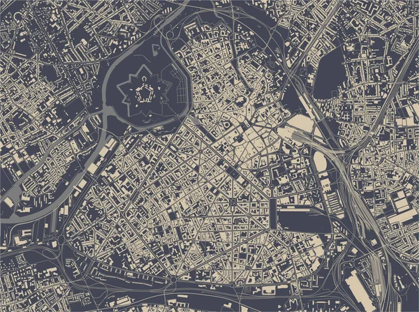 Карта города Лилль, Нор, О-де-Франс, Франция — стоковый вектор