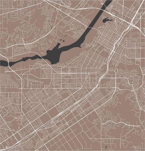 Mapa da cidade de Riverside, California, USA — Vetor de Stock