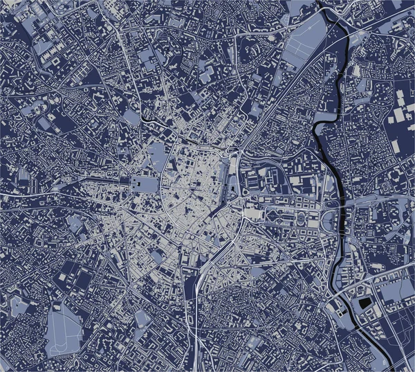 Mapa de la ciudad de Montpellier, Herault, Occitanie, Francia — Vector de stock