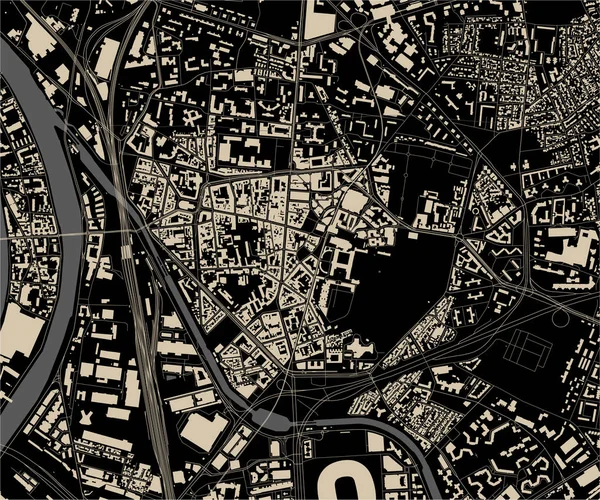 Carte de la ville de Saint-Denis, Seine-Saint-Denis, Ile-de-France, France — Image vectorielle