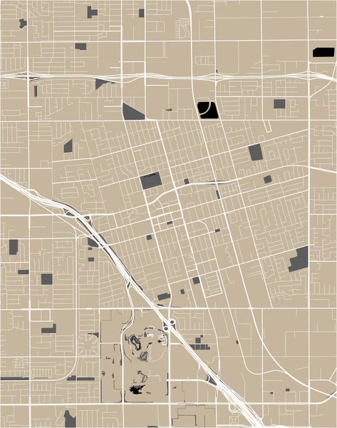 Карта города Анахайм, Калифорния, США — стоковый вектор