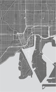 Tampa şehrinin haritası, Florida, Usa