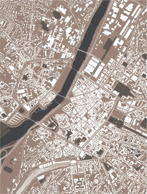 Angers şehrinin haritası, Maine-et-Loire, Pays de la Loire, Fransa