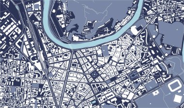 Grenoble, Isere, Auvergne-Rhone-Alpes şehrinin haritası, Fransa