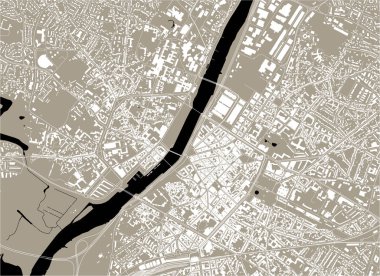 Angers şehrinin haritası, Maine-et-Loire, Pays de la Loire, Fransa