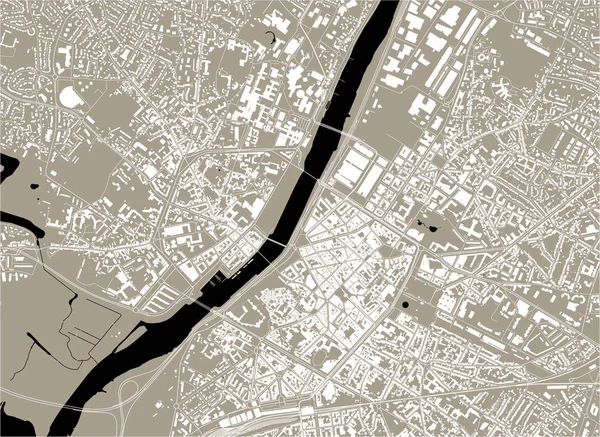 Mapa de la ciudad de Angers, Maine-et-Loire, Pays de la Loire, Francia — Vector de stock